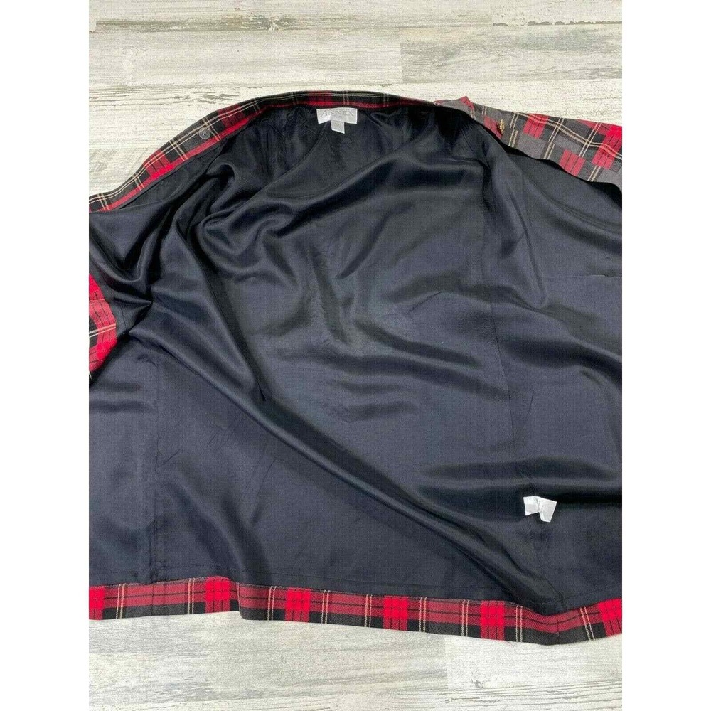 Casual Corner Annex Maxi Wrap Skirt Womens 6 Petite Red Plaid Vintage Holiday - Picture 9 of 12